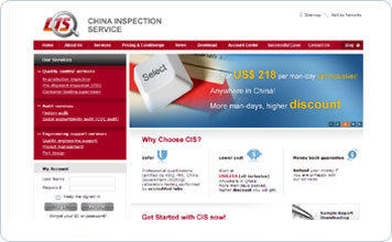 China Inspection Services Website design case